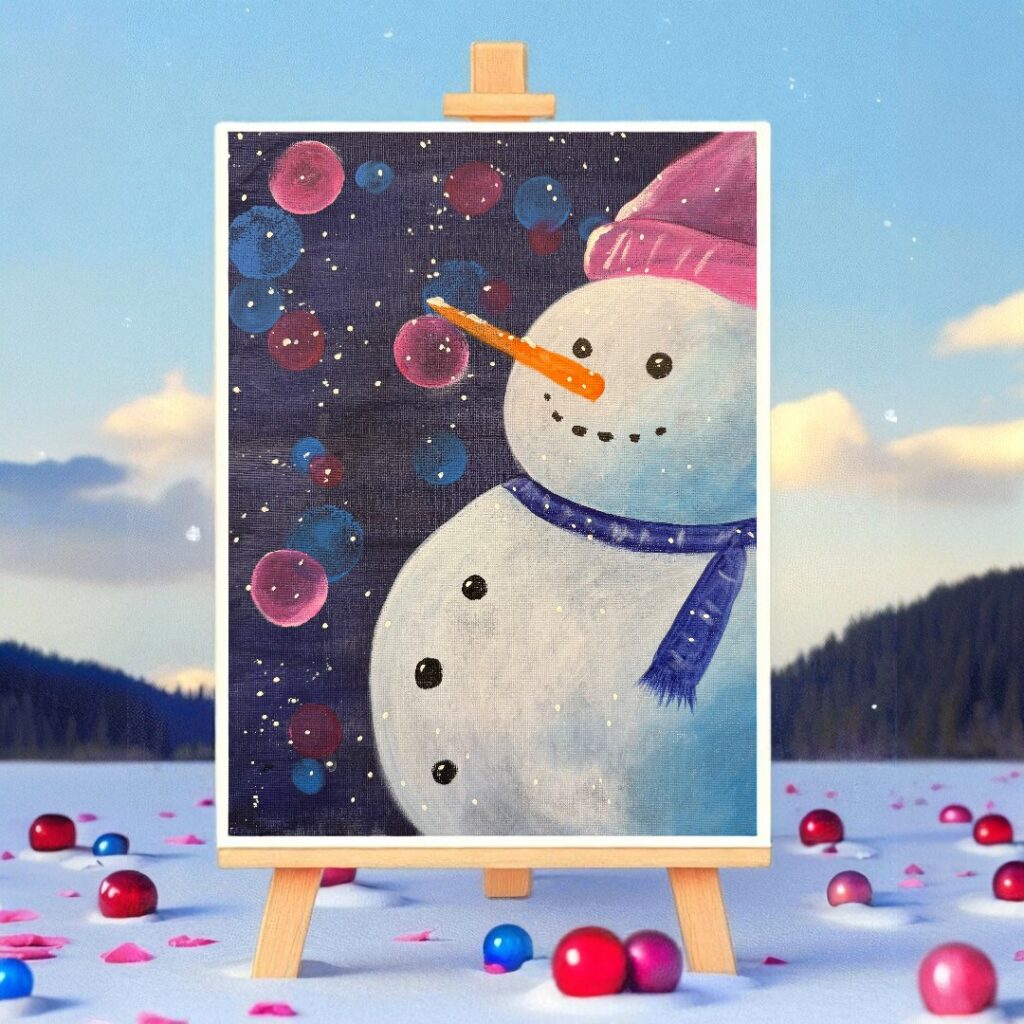 Frosty - Paint and Sip Near Rouse Hill | Colourful Wine, Tallawong