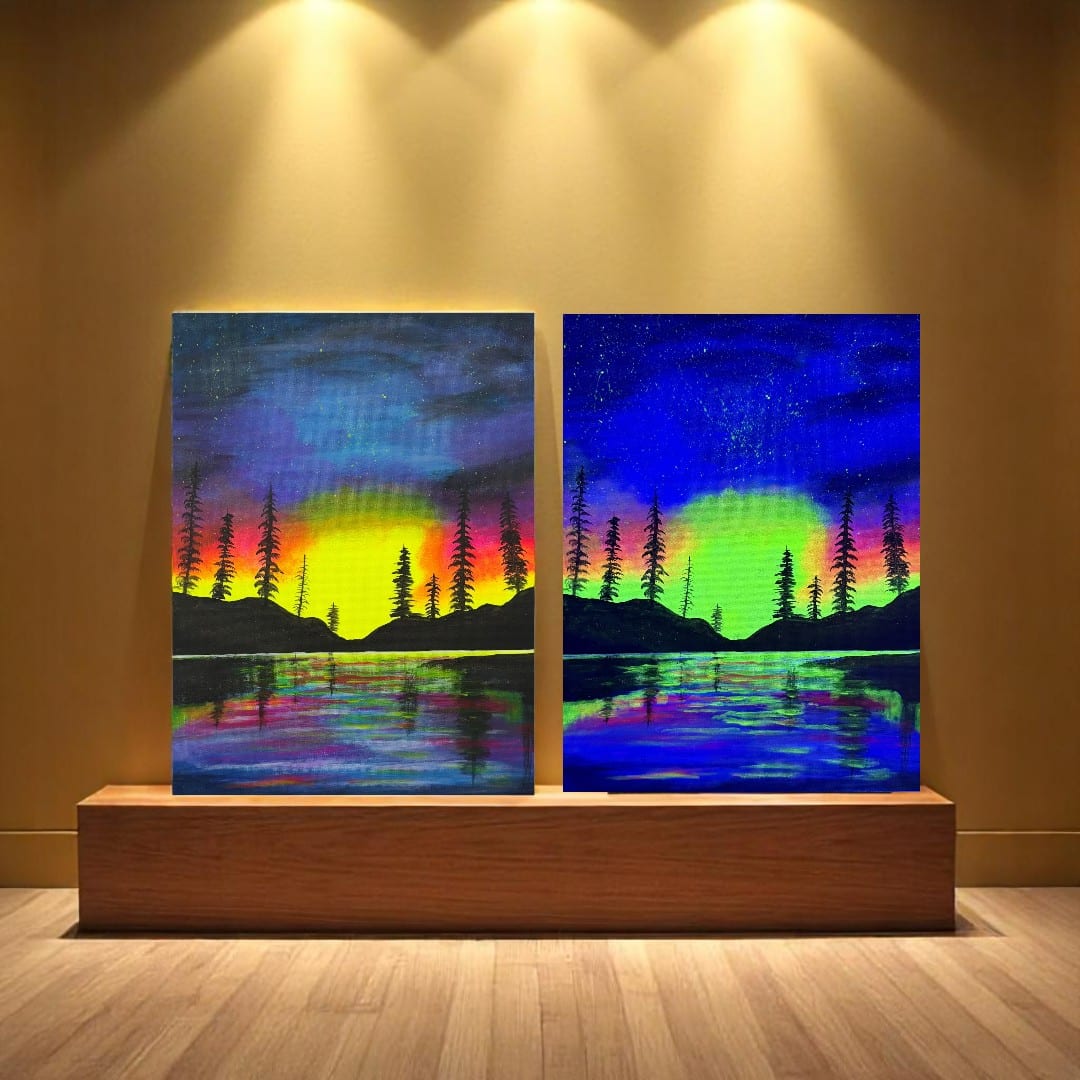 Neon Serenity - Paint and Sip Near Rouse Hill| Colourful Wine, Tallawong