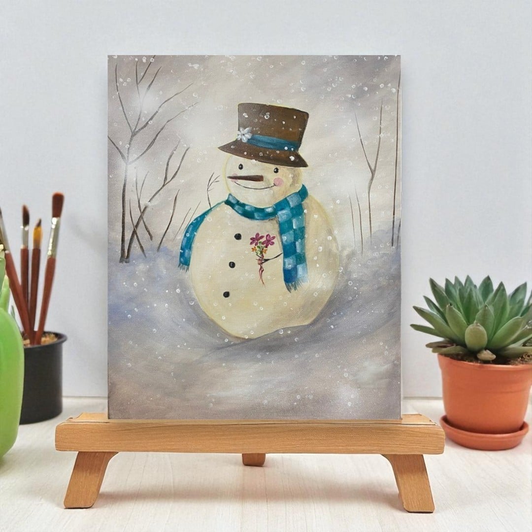 Snowman - Paint and Sip Near Rouse Hill | Colourful Wine, Tallawong