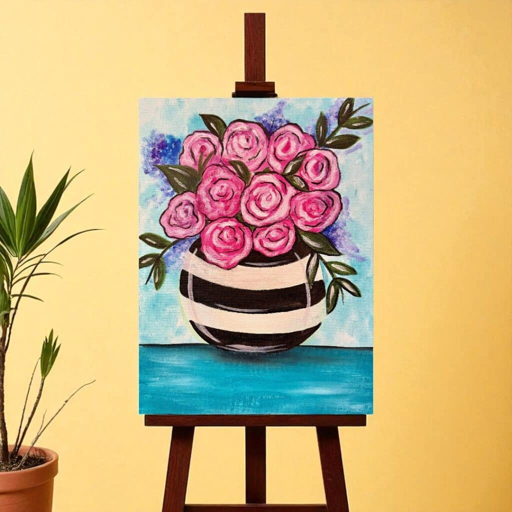 Striped in Love – Paint and Sip Near Rouse Hill | Colourful Wine, Tallawong