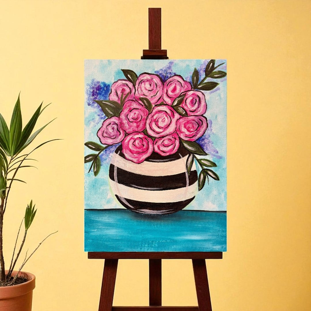 Striped in Love – Paint and Sip Near Rouse Hill | Colourful Wine, Tallawong