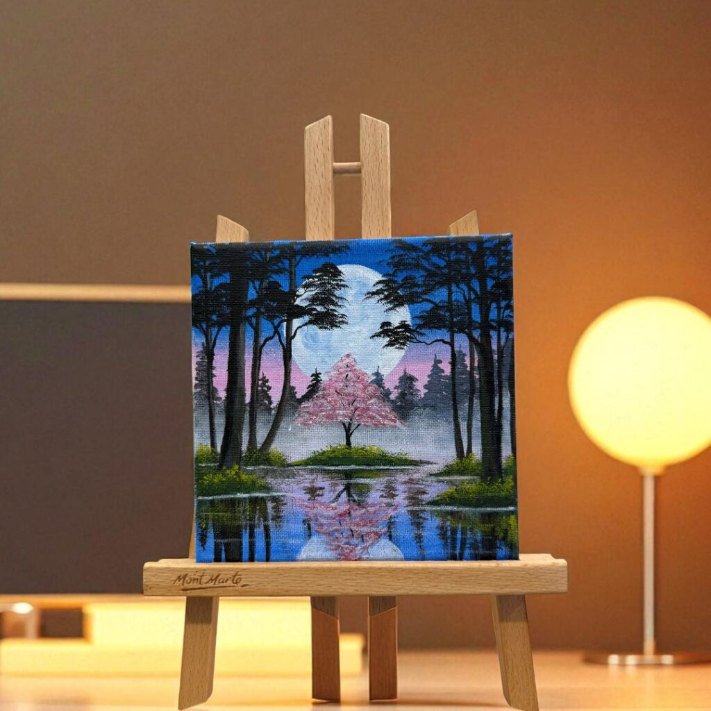 Moonlit Reflection - Paint and Sip Near Rouse Hill | Colourful Wine, Tallawong