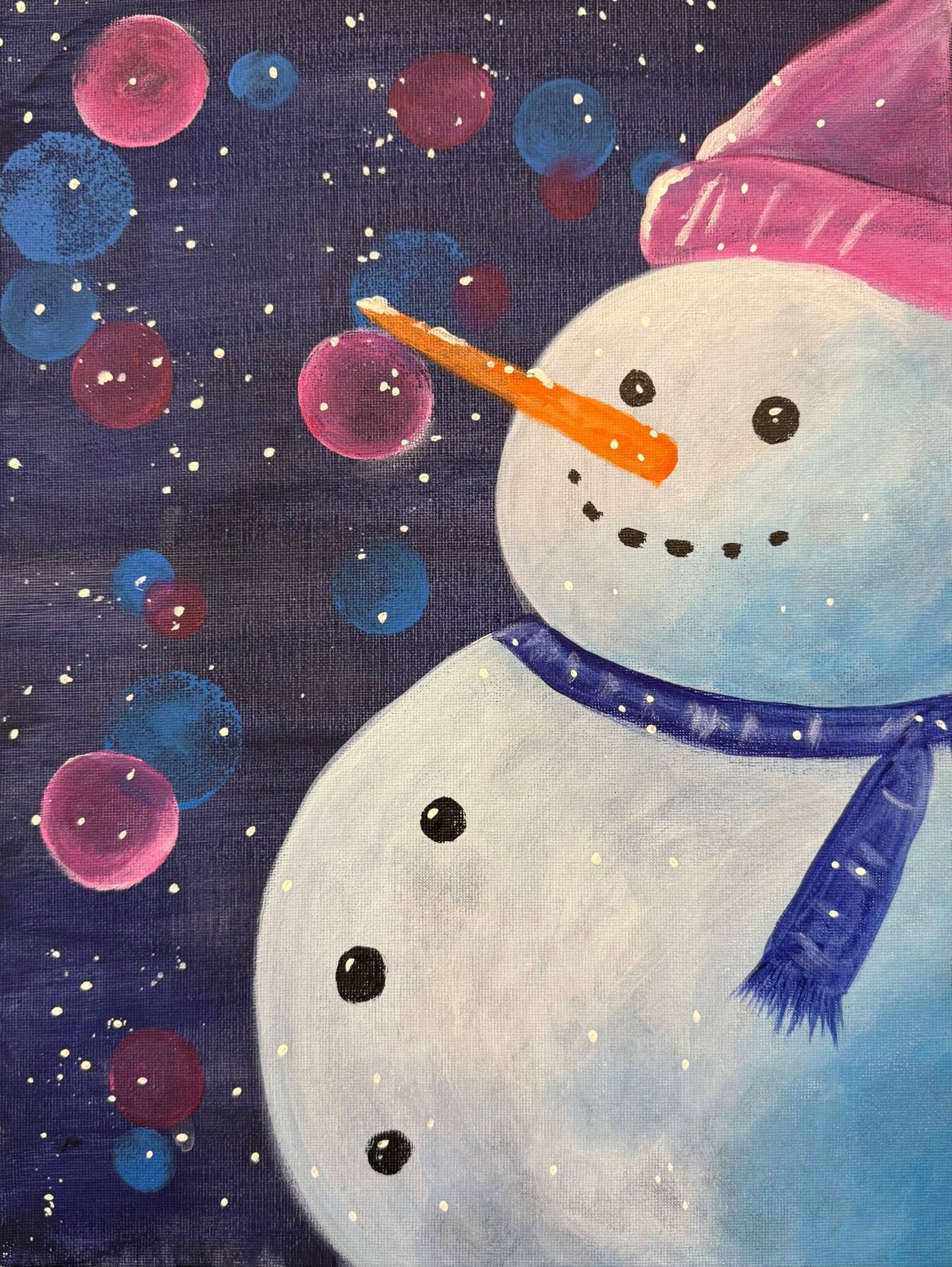 Frosty - Paint and Sip Near Rouse Hill | Colourful Wine, Tallawong