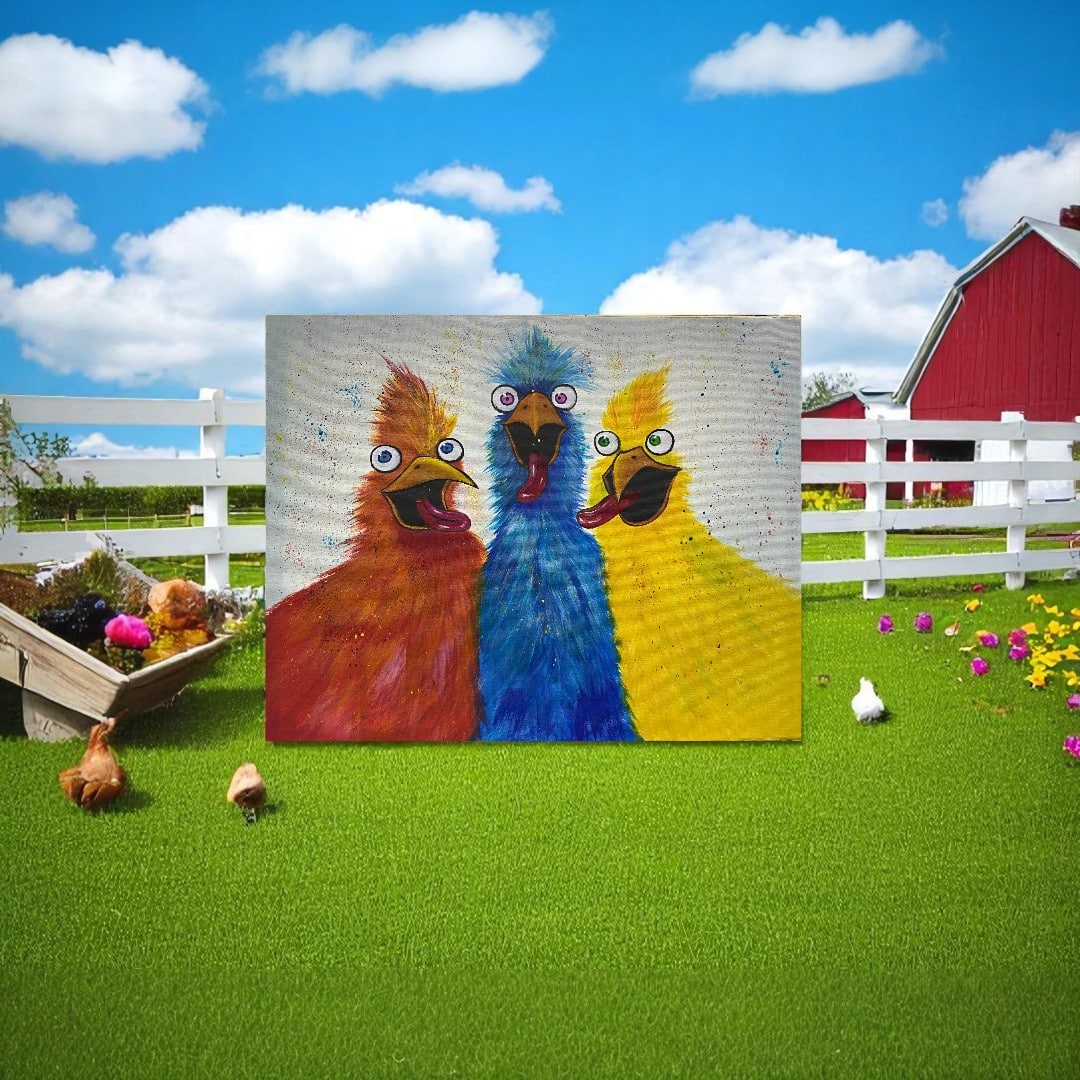 Three Funny Chicks - Paint and Sip Near Rouse Hill | Colourful Wine, Tallawong