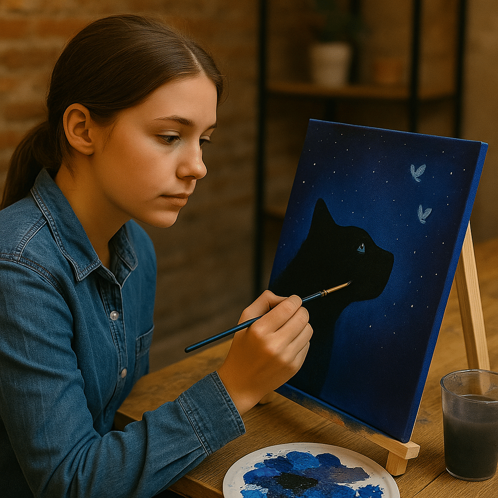 Teen Paint and Sip Night: Starlit Gaze | Colourful Wine