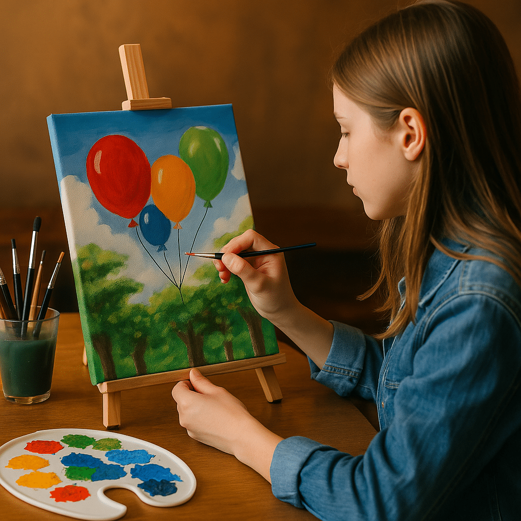 Teen Paint and Sip Night: Floating Dreams | Colourful Wine