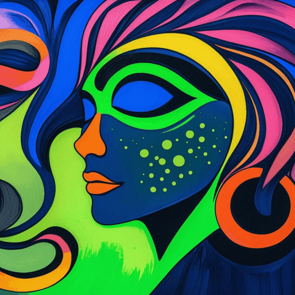 Paint and Sip: Pop Faces (UV Painting) | Colourful Wine