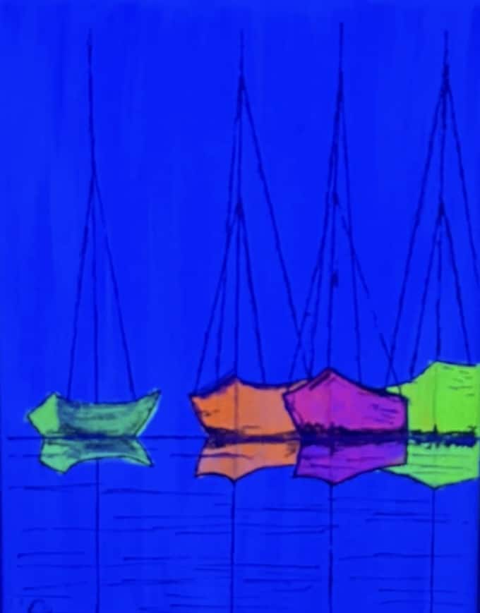 Paint and Sip: Harbour Glow (UV Painting) | Colourful Wine