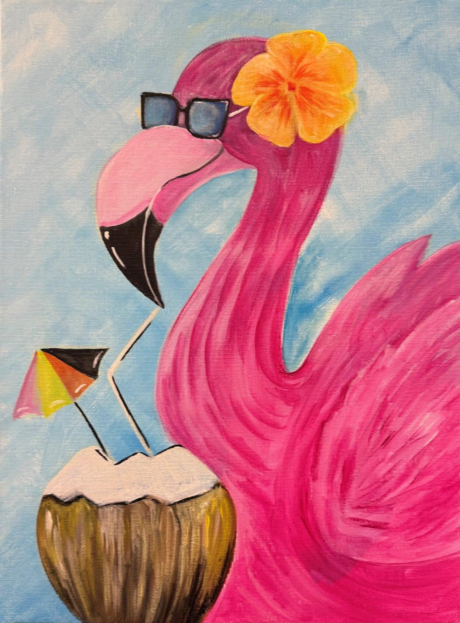 Paint and Sip: Flamingle Time | Colourful Wine