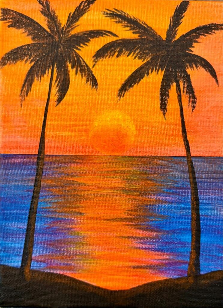Paint and Sip: Golden Hour Palms (UV Painting)