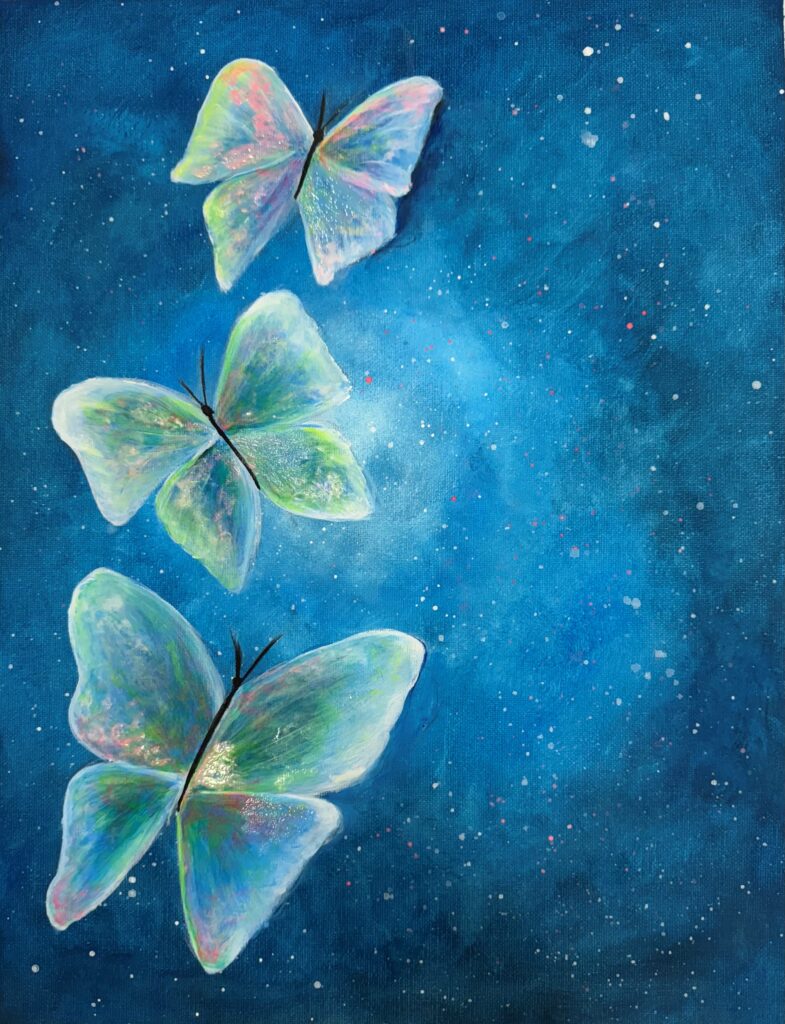 Paint and Sip: Neon Wings (UV painting) | Colourful Wine