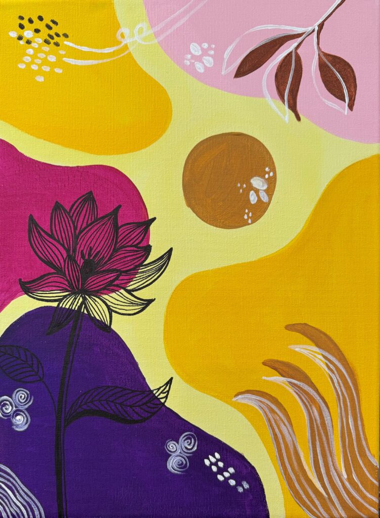 Paint and Sip – Golden Bloom | Colourful Wine