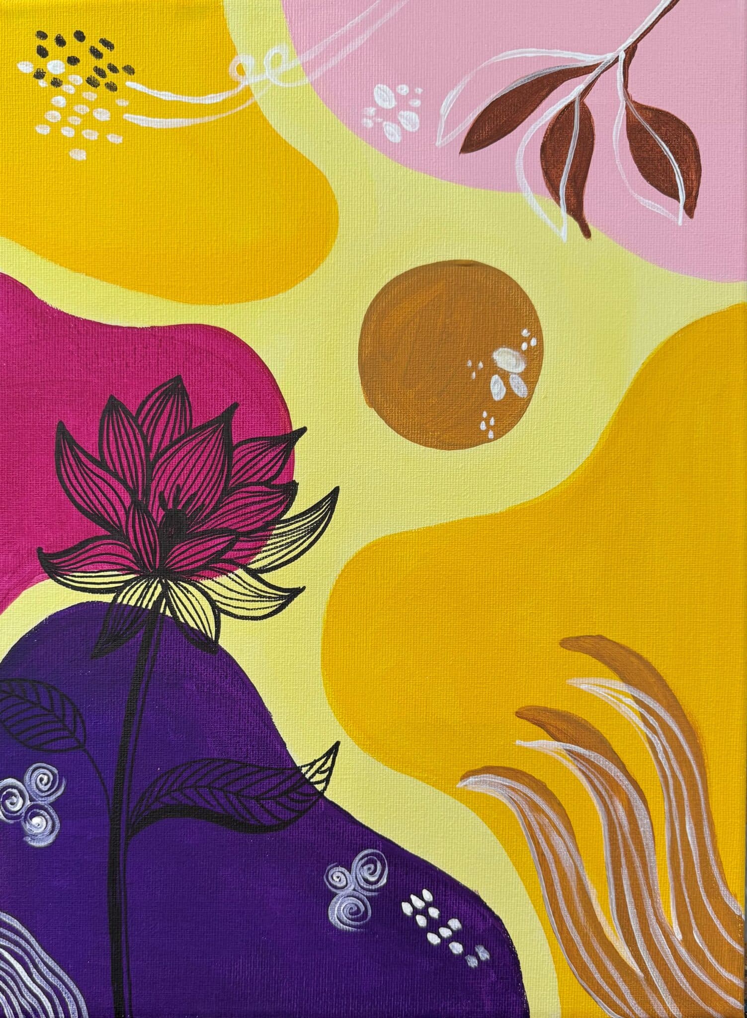 Paint and Sip – Golden Bloom | Colourful Wine