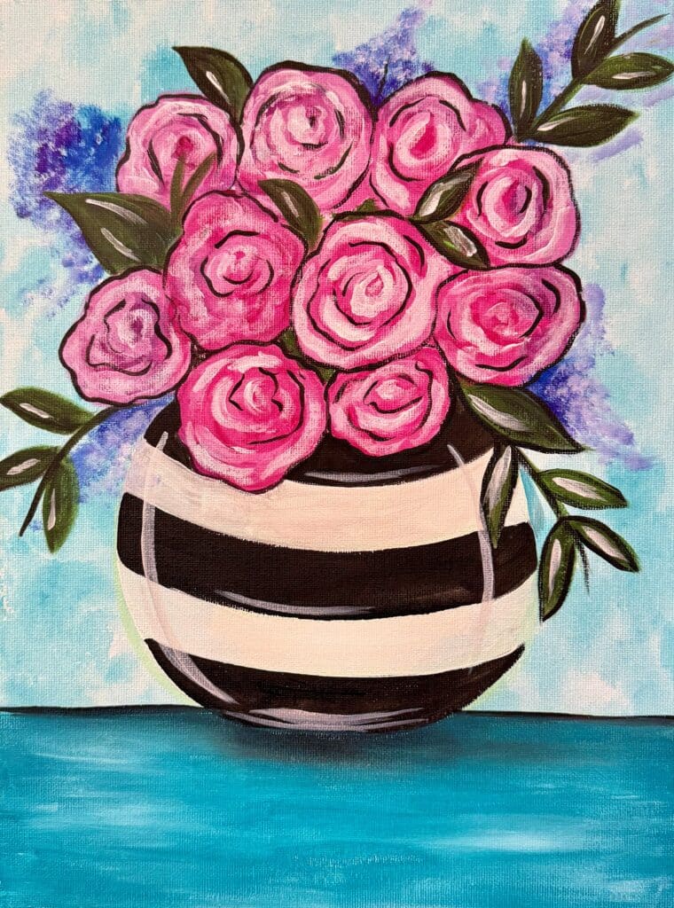 Paint and Sip – Striped in Love | Colourful Wine