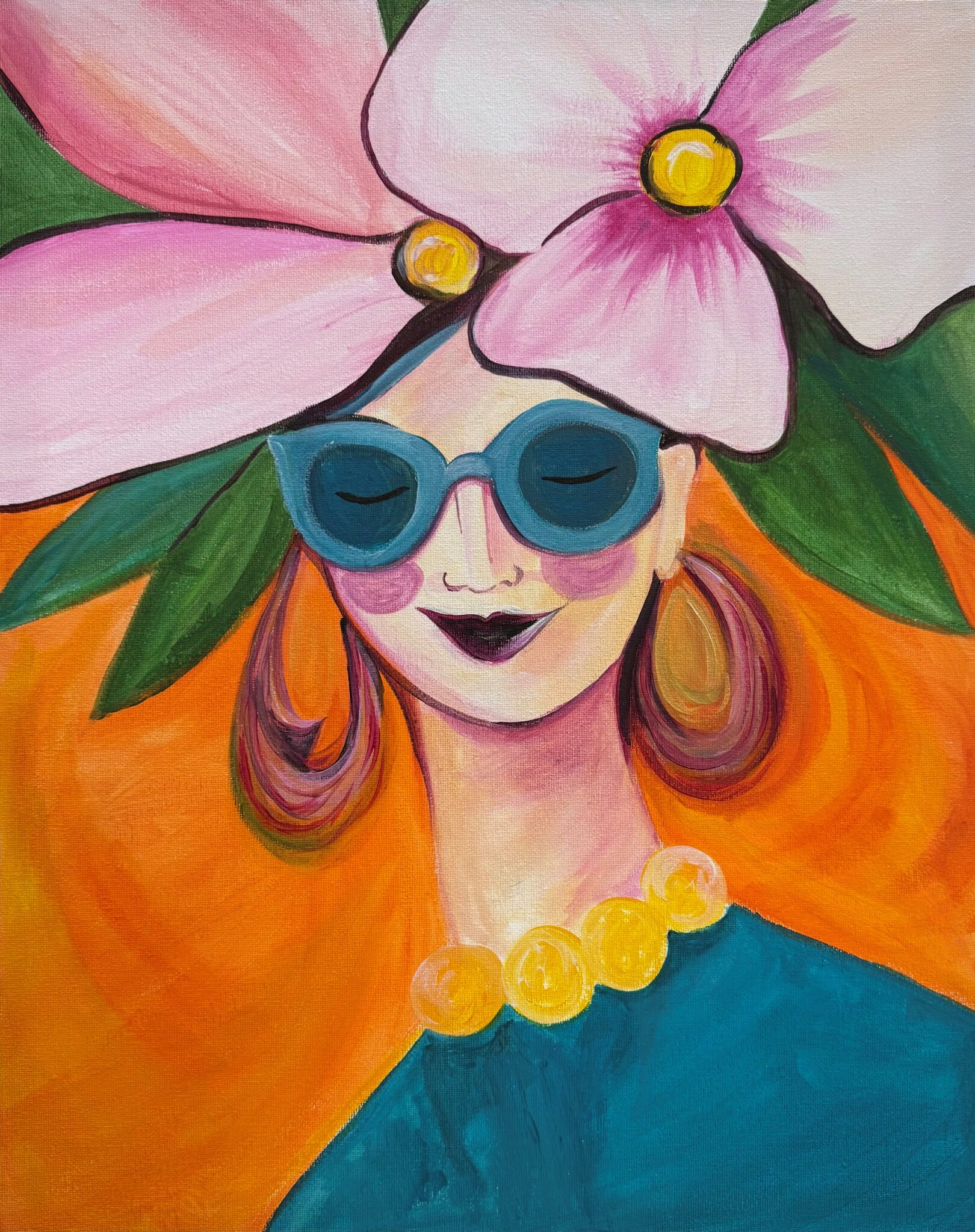 Paint and Sip – Whimsical Face: Magnolia Mae | Colourful Wine