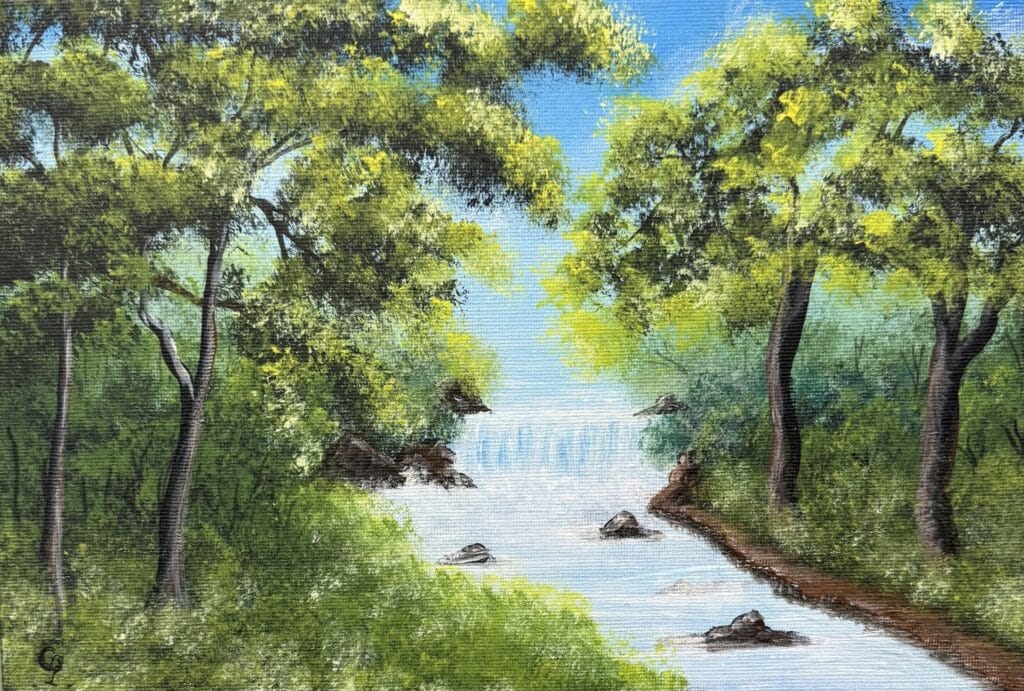 Paint and Sip – Hidden Waterfall | Colourful Wine