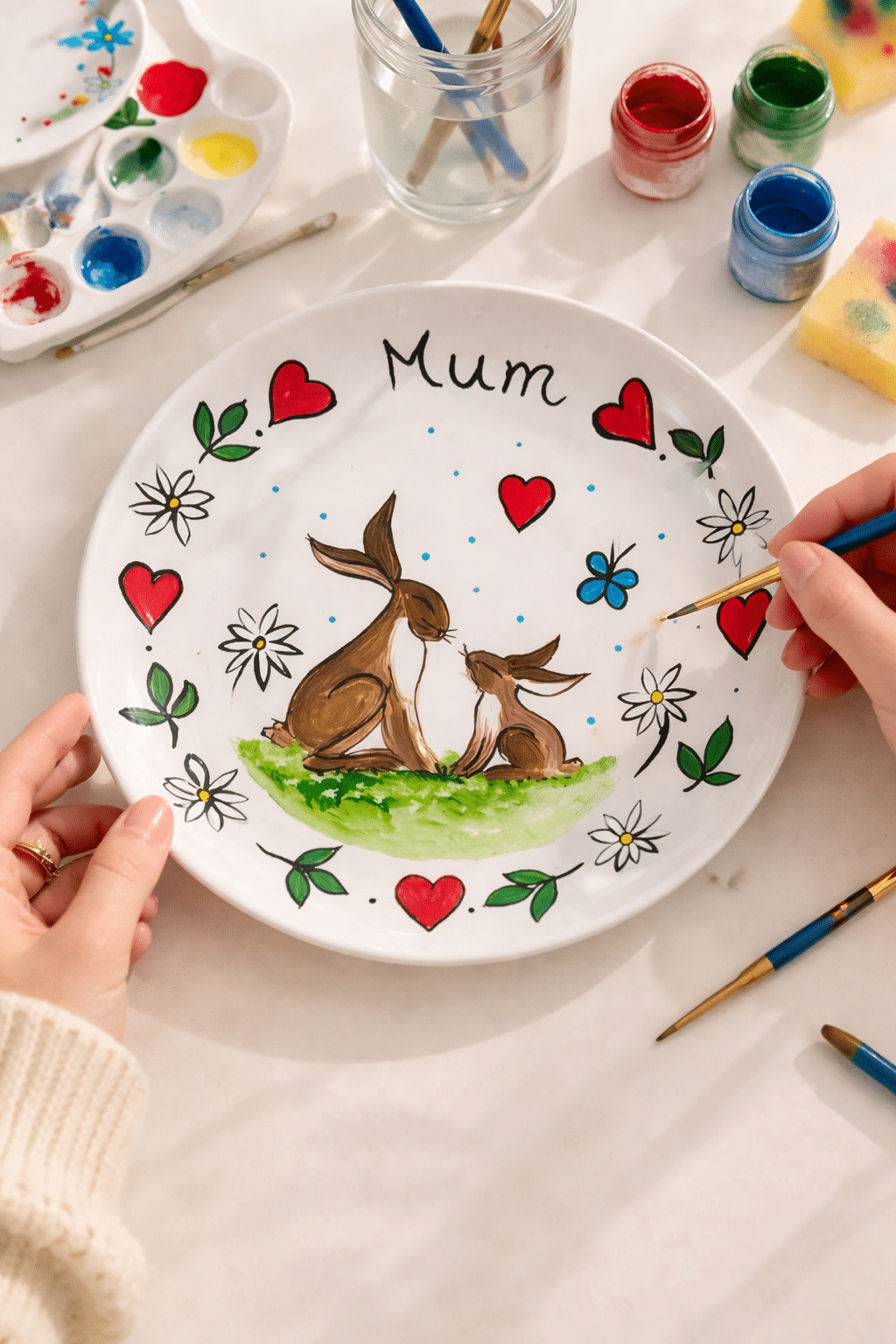 Paint and Sip Mother’s Day Plate Painting | Colourful Wine Tallawong