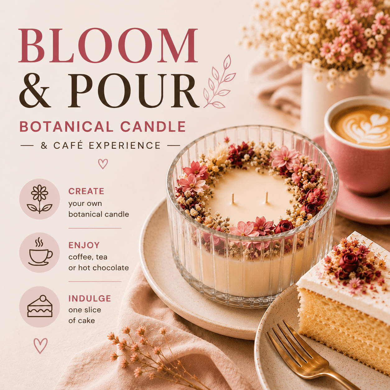Bloom & Pour Candle Workshop | Colourful Wine