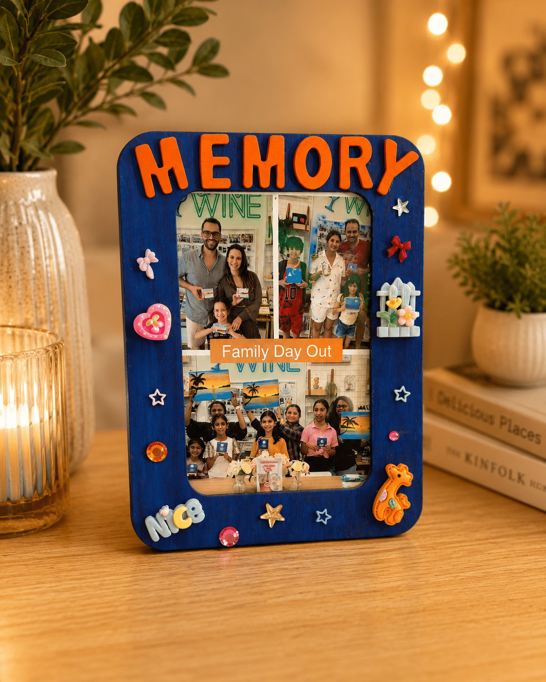 wooden photo frame decorating