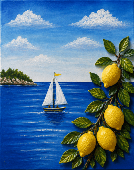 3D Mixed Media Art Workshop Sydney | Lemons by the Sea